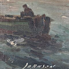 Antique Impressionist Oil on Panel Seascape Painting, 19th century