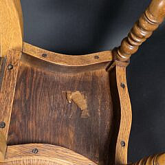 Pair of English Oak Hall Chairs, 19th century