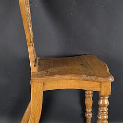 Pair of English Oak Hall Chairs, 19th century