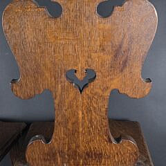 Pair of Antique English Oak Hall Chairs, 19th century