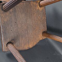 Pair of Antique English Oak Hall Chairs, 19th century