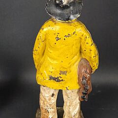Antique Cast Iron Figural Large Old Salt Doorstop, circa 1920s