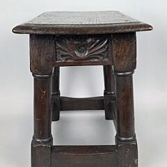 Antique English Oak Joint Stool, 18th century