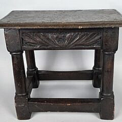 Antique English Oak Joint Stool, 18th century