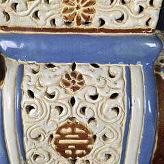 Pair of Vintage Glazed Figural Ceramic Chinese Royal Elephant Garden Stools, 20th Century