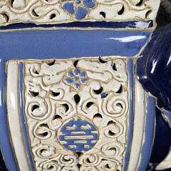 Pair of Vintage Glazed Figural Ceramic Chinese Royal Elephant Garden Stools, 20th Century