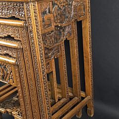 Set of Four Vintage Carved Chinese Nesting Tables, 20th century