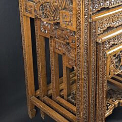 Set of Four Vintage Carved Chinese Nesting Tables, 20th century