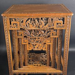 Set of Four Vintage Carved Chinese Nesting Tables, 20th century