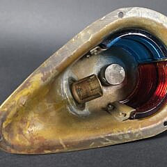 Antique Vintage Perko Perkins Port and Starboard Brass Teardrop Bow Light, 20th century
