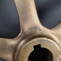Vintage Perko Perkins Six-Spoke Brass Ships Yacht Steering Wheel