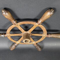 Vintage Perko Perkins Six-Spoke Brass Ships Yacht Steering Wheel