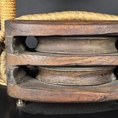 Large Antique/Vintage Ships Rope Pulley Block Lamp, 20th century
