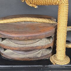 Large Antique/Vintage Ships Rope Pulley Block Lamp, 20th century