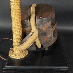 Large Antique/Vintage Ships Rope Pulley Block Lamp, 20th century