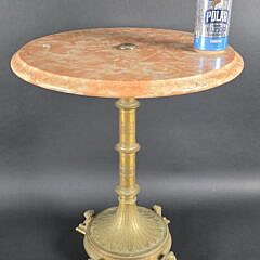 Antique Art Nouveau French Marble Top Bistro Table