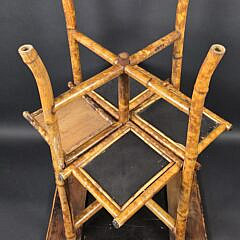 Antique English Lacquered Bamboo Two-Tier Table, 19th century