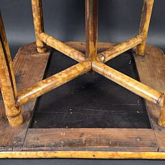 Antique English Lacquered Bamboo Two-Tier Table, 19th century