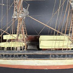 Antique Fully Rigged Three Masted Clipper Ship Boat Model, 19th century