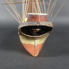 Antique Fully Rigged Three Masted Clipper Ship Boat Model, 19th century