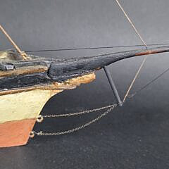 Antique Fully Rigged Three Masted Clipper Ship Boat Model, 19th century