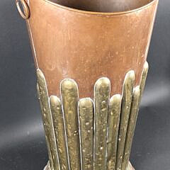 Vintage Arts and Crafts Copper and Brass Umbrella Stand, 20th century