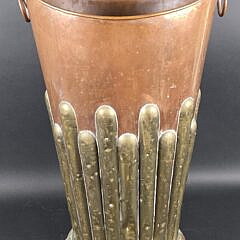 Vintage Arts and Crafts Copper and Brass Umbrella Stand, 20th century
