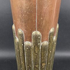 Vintage Arts and Crafts Copper and Brass Umbrella Stand, 20th century