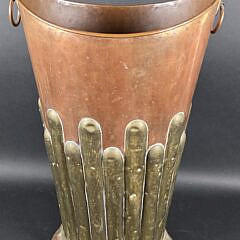 Vintage Arts and Crafts Copper and Brass Umbrella Stand, 20th century