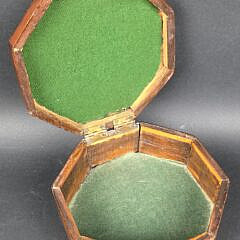 Antique Multiwood Inlaid Octagonal Box, 19th century