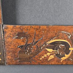 Extraordinary Antique Multi Wood Pictorial Inlaid Picture Frame, 19th century