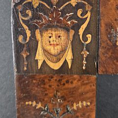 Extraordinary Antique Multi Wood Pictorial Inlaid Picture Frame, 19th century
