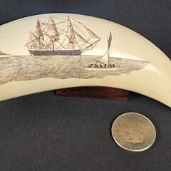 Robert Spring Polychrome Scrimshaw Whale’s Tooth, circa 1971