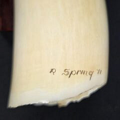Robert Spring Polychrome Scrimshaw Whale’s Tooth, circa 1971