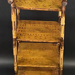 Antique English Bamboo Four-Tier Etagere Bookshelf, 19th Century