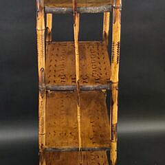 Antique English Bamboo Four-Tier Etagere Bookshelf, 19th Century