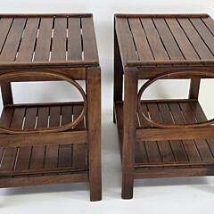 Pair of Porthole Bentwood End Tables