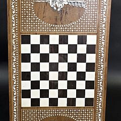 Vintage Anglo Indian Bone Inlaid Gambeboard Coffee Table, 20th century