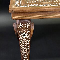 Vintage Anglo Indian Bone Inlaid Gambeboard Coffee Table, 20th century
