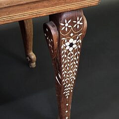 Vintage Anglo Indian Bone Inlaid Gambeboard Coffee Table, 20th century