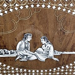 Vintage Anglo Indian Bone Inlaid Gambeboard Coffee Table, 20th century
