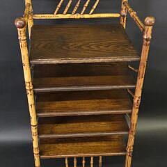 Antique Five-Tier English Bamboo Etagere Bookcase, 19th century