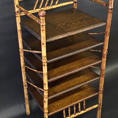 Antique Five-Tier English Bamboo Etagere Bookcase, 19th century