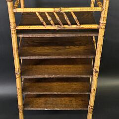 Antique Five-Tier English Bamboo Etagere Bookcase, 19th century