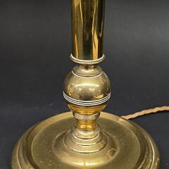 Pair of Vintage Turned Brass Ball and Stick Table Lamps, 20th century