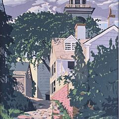 Scarce Vintage Roy Clifford Smith Limited Edition Nantucket Silkscreen, “Stone Alley”