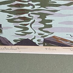 Scarce Vintage Roy Clifford Smith Limited Edition Nantucket Silkscreen, “Old South Wharf”