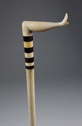 Whaler Made Naughty Nelly Cane, 19th Century