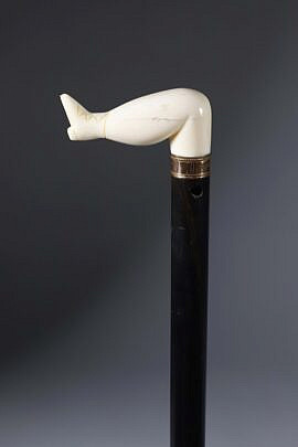 Whaler Made Naughty Nelly Walking Stick, 19th Century