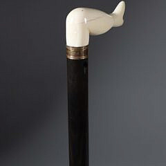 Whaler Made Naughty Nelly Walking Stick, 19th Century